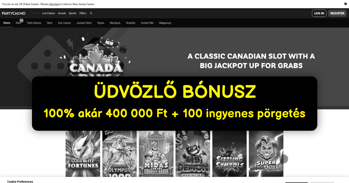 Party Casino | Top Slotok és Nagy Bónuszok