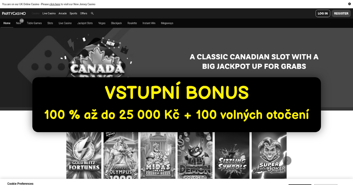 Party Casino Česká republika: Top automaty a bonusy